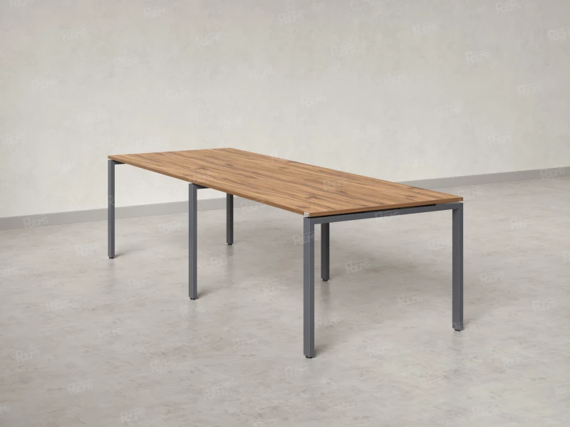 Cтол для переговоров, на П-образном каркасе 2200x1250x750 RM080-220x125 Дуб Юстус/Серый