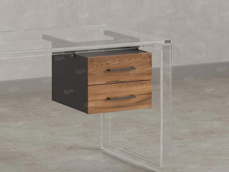 Тумба подвесная, два ящика 400x452x300 RM201-16х8 Юстус/Серый