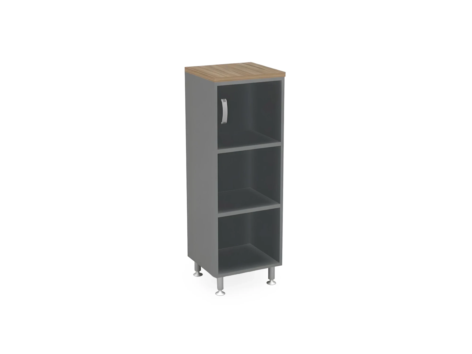 BRL RB049-45х43R Стеллаж закрытый витрина стекло левый 450х430х1290 Шорвуд/Серый вулканический