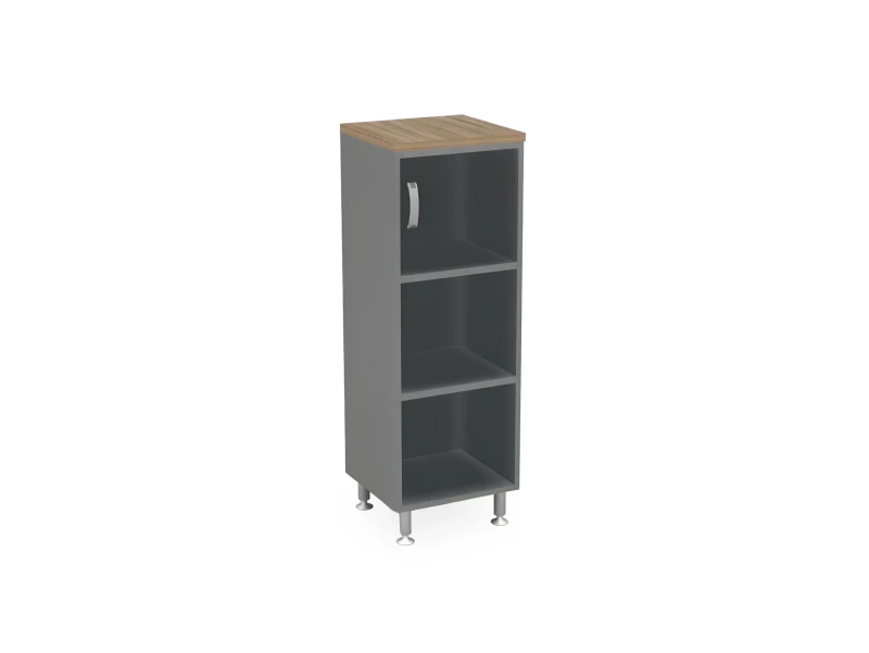 BRL RB049-45х43R Стеллаж закрытый витрина стекло левый 450х430х1290 Шорвуд/Серый вулканический