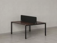 Бенч-система, 2 рабочих места, с одним тканевым экраном 1400x1200x750 RM165-1-14x12 Дуб Апрельский шоколад/Черный