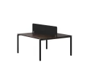 Бенч-система, 2 рабочих места, с одним тканевым экраном 1400x1200x750 RM165-1-14x12 Дуб Апрельский шоколад/Черный
