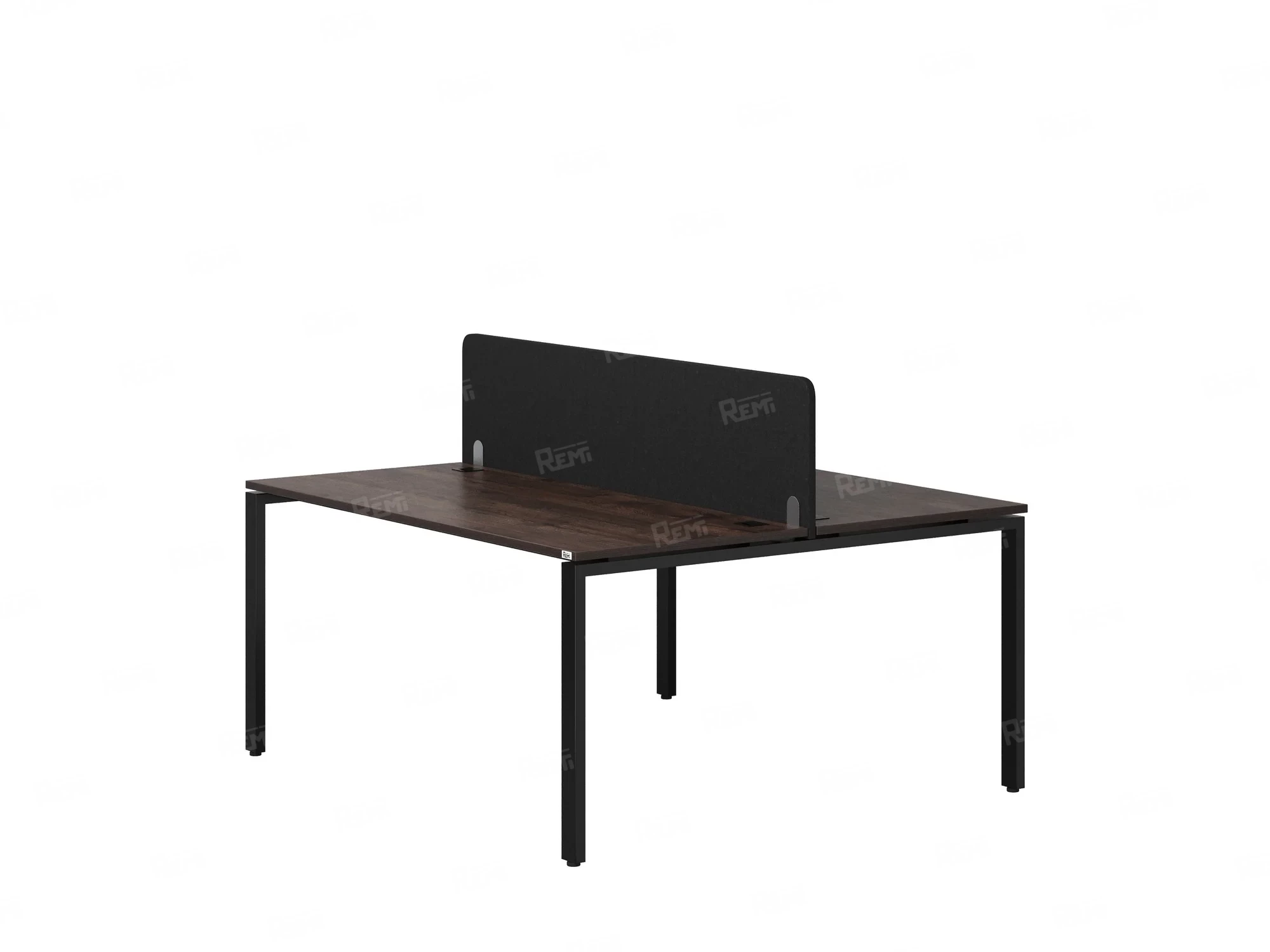 Бенч-система, 2 рабочих места, с одним тканевым экраном 1400x1200x750 RM165-1-14x12 Дуб Апрельский шоколад/Черный