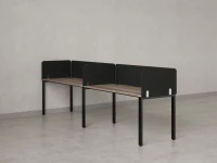 Бенч-система в 1 ряд, 2 рабочих места 5 тканевых экранов 2700x800x750 RM167-1-27x8 Дуб Маувелла/Черный