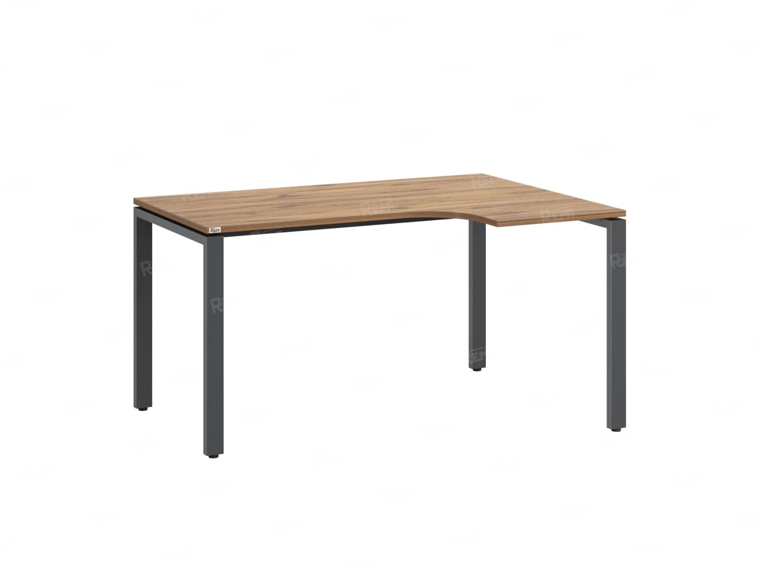 Стол угловой, П-опора, правый 1400x900/1200x750, RM052-14x9-12 Дуб Юстус/Серый