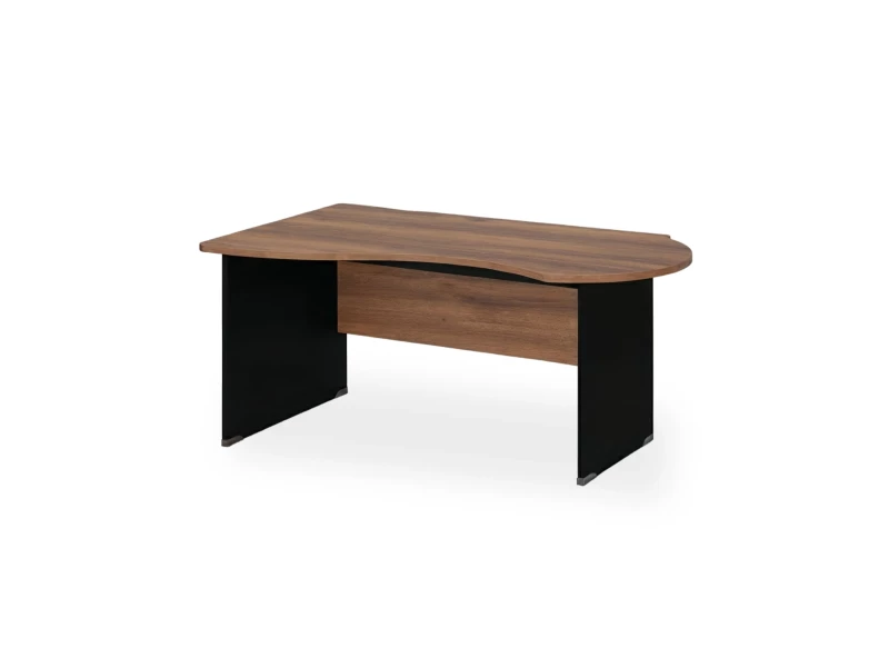BRL RB004-160х100L Стол асимметричный левый 1600х1000х740 Орех Вармия/Черный