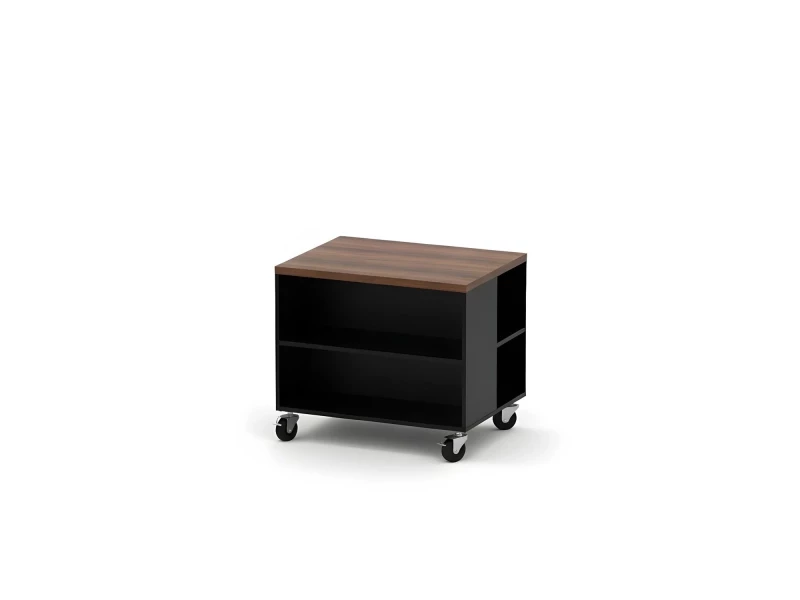 BRL RB012-80х60 Тумба для копира на роликовых опорах 800х600х640 Орех Вармия/Черный