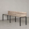 Бенч-система в 1 ряд, 2 рабочих места 2 ЛДСП экранов 2400x600x750 RM167-4-24x6 Дуб Маувелла/Черный