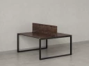 Бенч-система, 2 рабочих места, с одним экраном ЛДСП 1400x1200x750 RM169-2-14x12 Дуб Апрельский шоколад/Черный