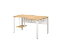 Стол угловой, экран металл, П-опора, правый 1800x700/900x750, RM058-18x7-9 Вяз Швейцарский светлый/Белый