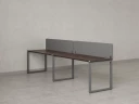 Бенч-система в 1 ряд, 2 рабочих места 2 тканевых экранов 2400x800x750 RM168-3-24x8 Дуб Апрельский шоколад/Серый