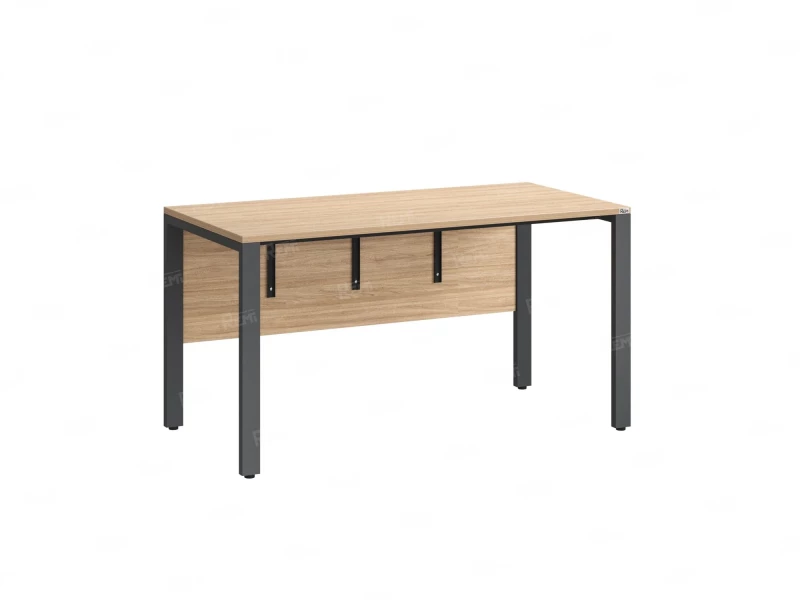 Стол прямой на П-образных опорах, экран ЛДСП 1800x600x750 RM005-18x6 Вяз Швейцарский светлый/Серый