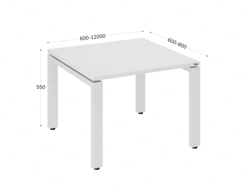 Журнальный стол с полкой 1200x800x550 RM183-12x8 Белый/Белый