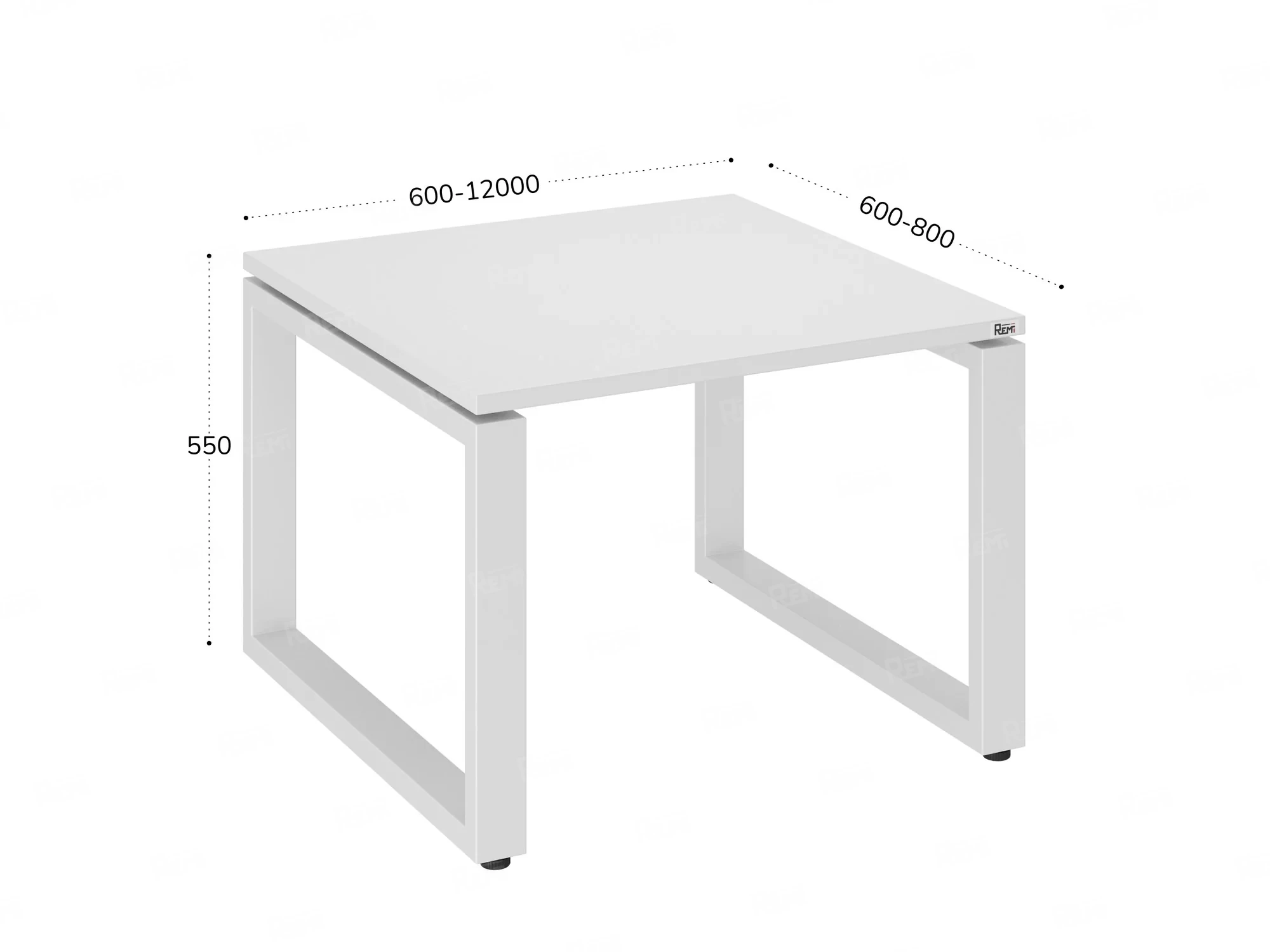 Журнальный стол с полкой 800x600x550 RM182-8x6 Белый/Белый