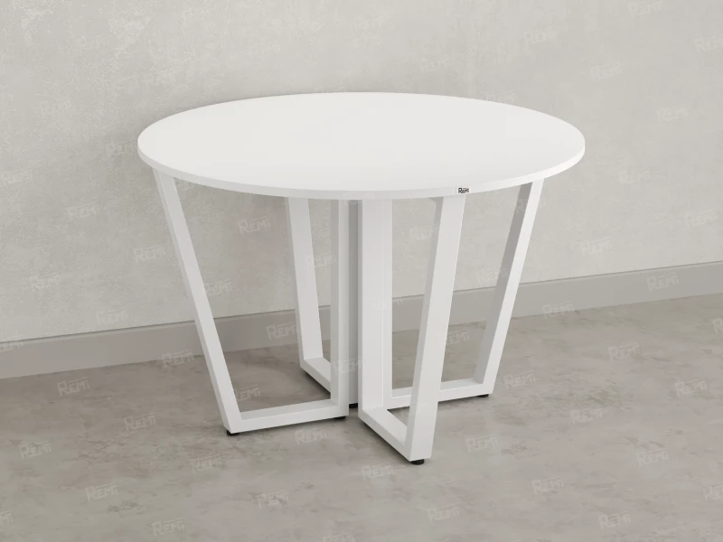 Круглый стол на U-образных опорах 1500x1500x750 RM188-15x15 Белый/Белый