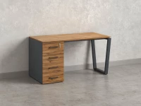 Стол прямой, с тумбой на U-образных опоре, левый 1800x700x750 RM100-18x7 Юстус/Серый