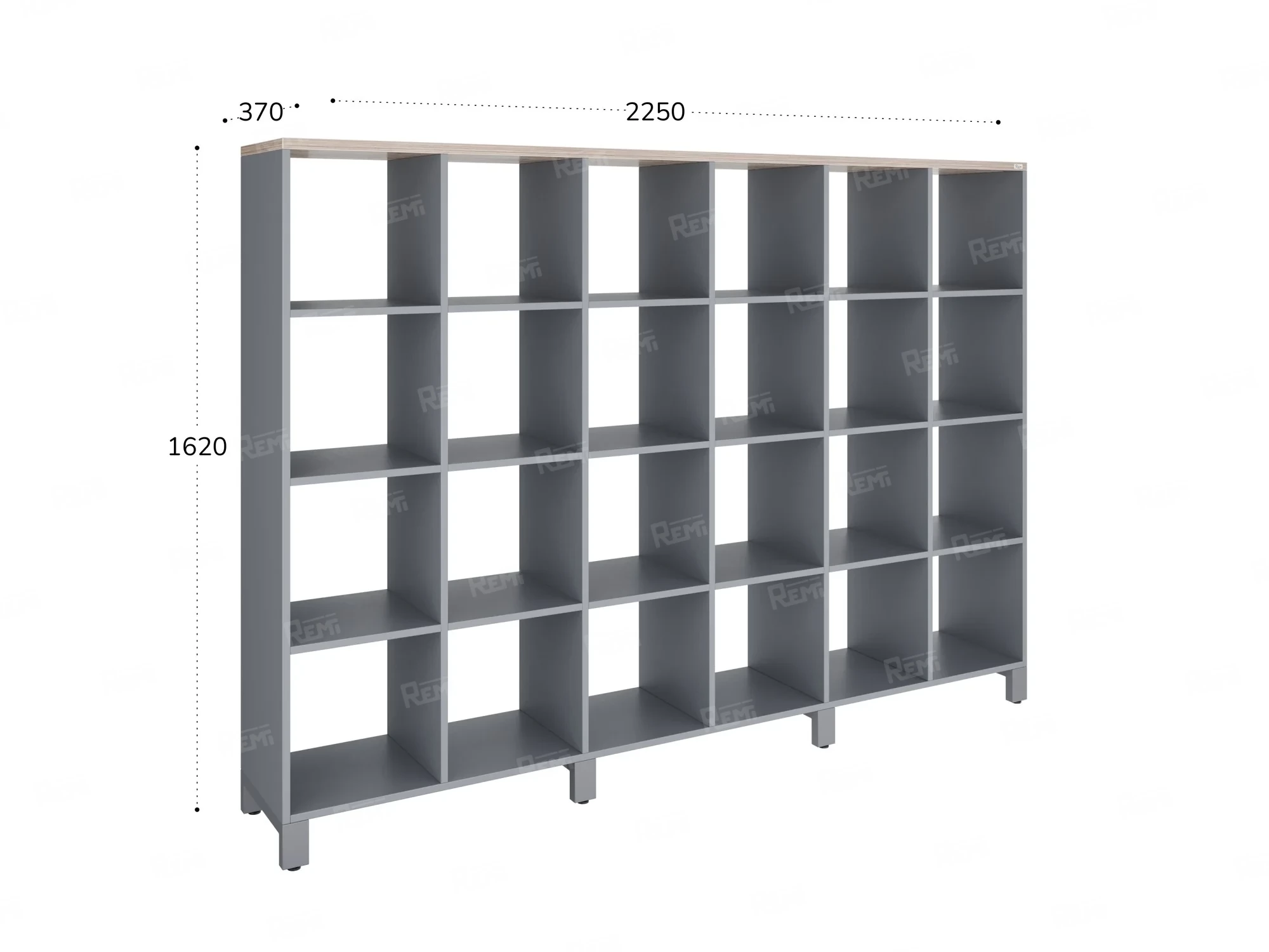 Стеллаж, 24 ячейки 2250х370х1620 RM141-225x37 Дуб Маувелла/Серый