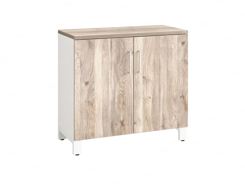 Шкаф низкий распашной, 2 уровня 900x420x850 RM147-90x42 Дуб Маувелла/Белый