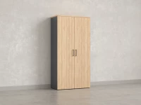 Шкаф распашной, регулируемые опоры, 5 уровней 900x420x1800 RM153-90x41 Вяз Швейцарский светлый/Серый