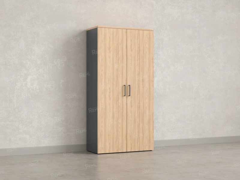 Шкаф распашной, регулируемые опоры, 5 уровней 900x420x1800 RM153-90x41 Вяз Швейцарский светлый/Серый