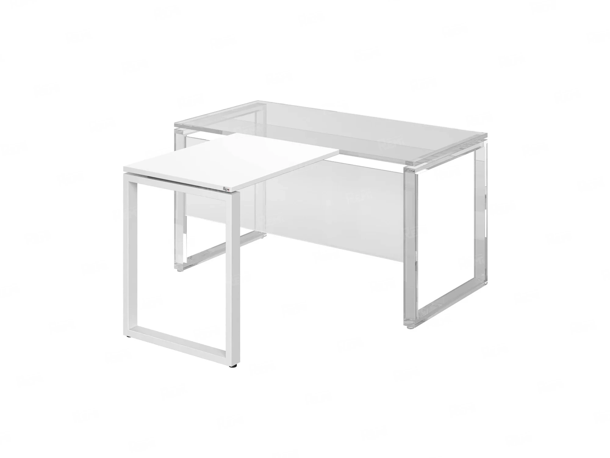 Брифинг прямой, с парящей столешнецей, на О-образном каркасе 1600x800x750 RM072-16x8 Белый/Белый