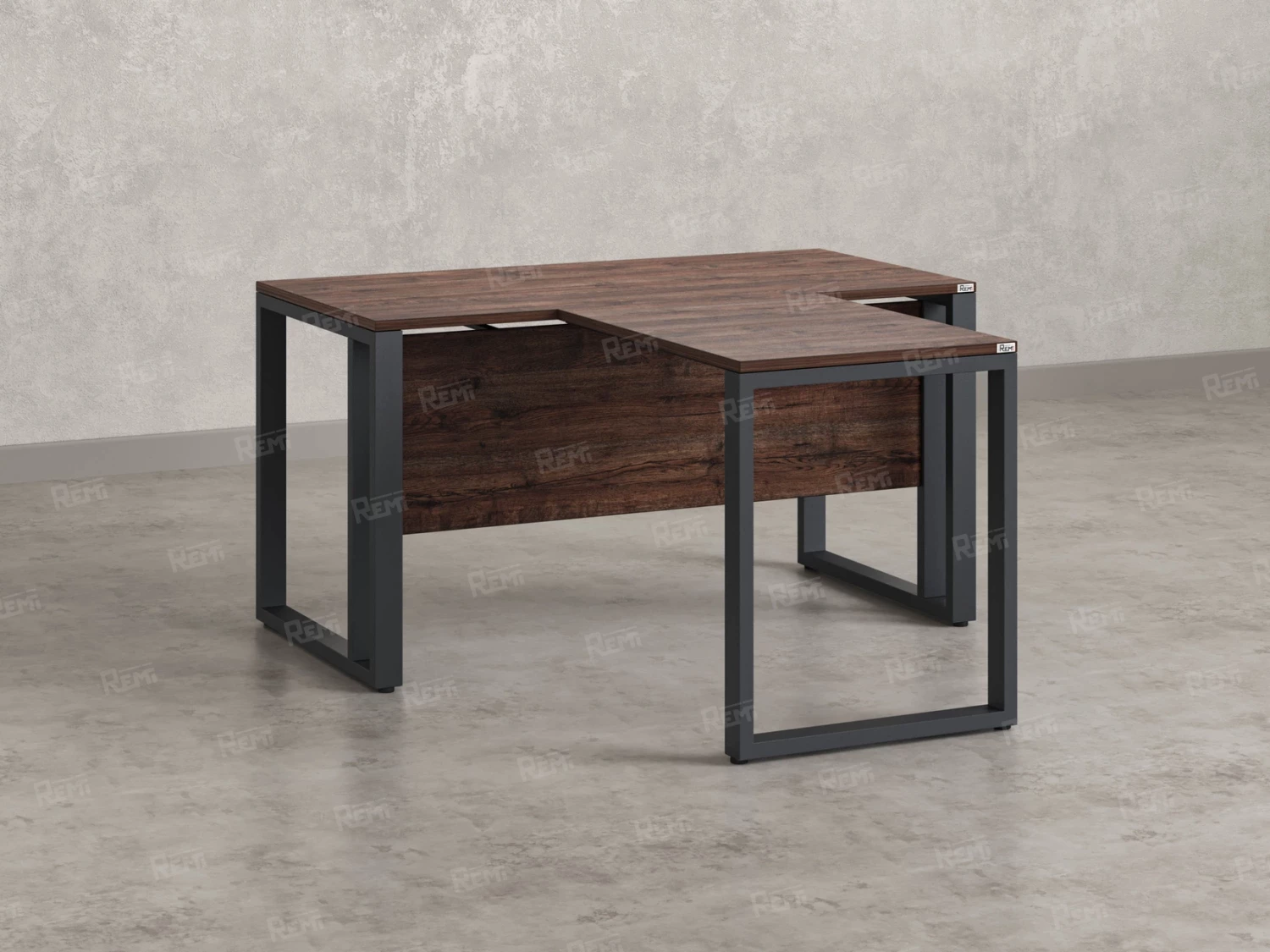 Стол с брифингом на О-образных опорах с экраном ЛДСП RM046-12x9 1200x2100x750 Дуб Апрельский шоколад/Серый