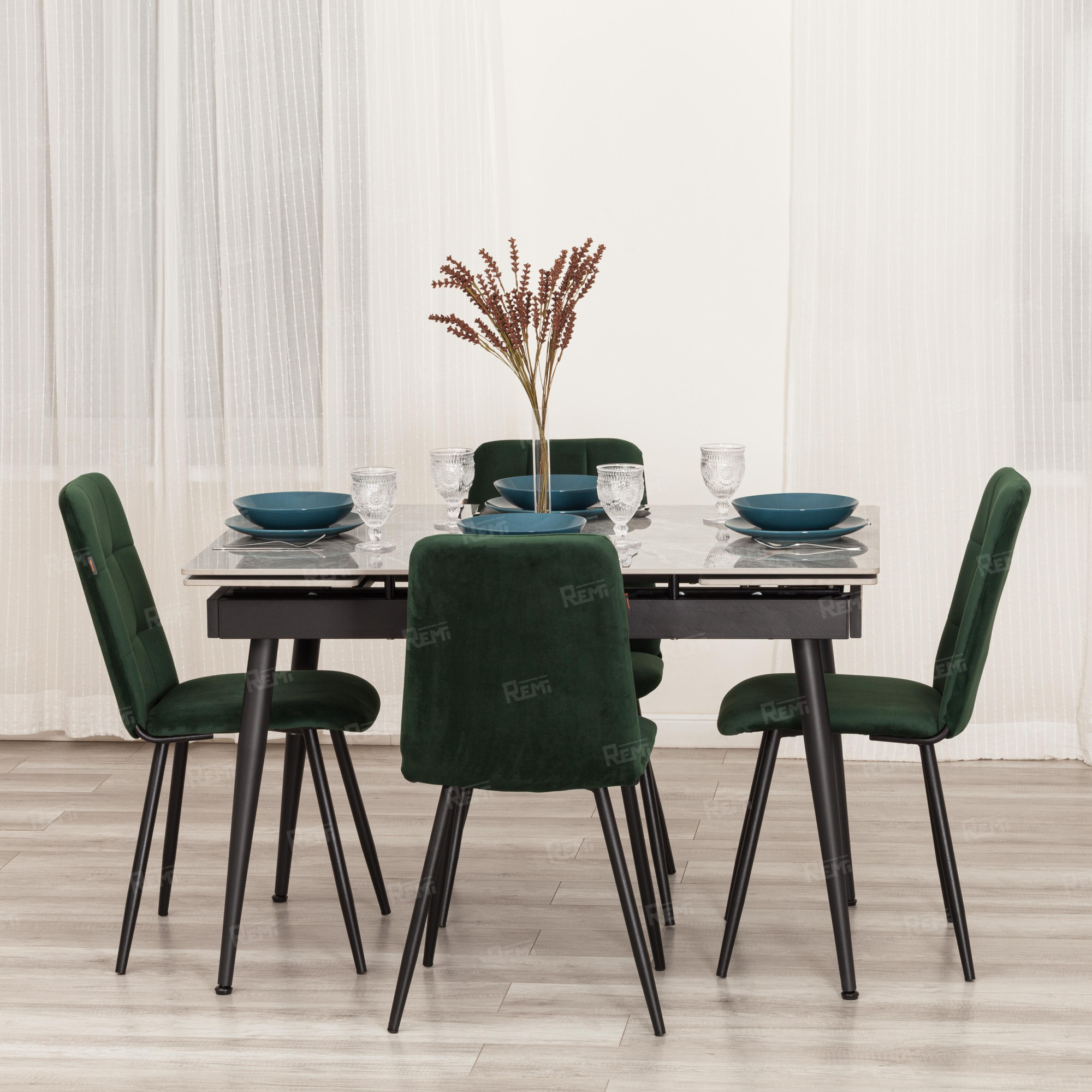 Стул обеденный Asti Изумрудный/Изумрудный, Велюр (арт. 24804)