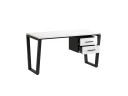 Стол прямой с подвесной тумбой 2 ящика, U-опора 1800x700x750 RM035-18x7 Белый/Черный