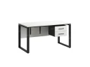 Стол прямой, подвесная тумба, ЛДСП экран, О-опора 1800x700x750 RM033-18x7 Белый/Черный