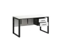 Стол прямой, подвесная тумба, ЛДСП экран, О-опора 1800x700x750 RM033-18x7 Белый/Черный