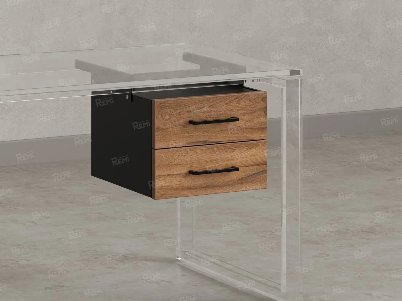 Тумба подвесная, два ящика 400x452x300 RM201-16х8 Юстус/Черный