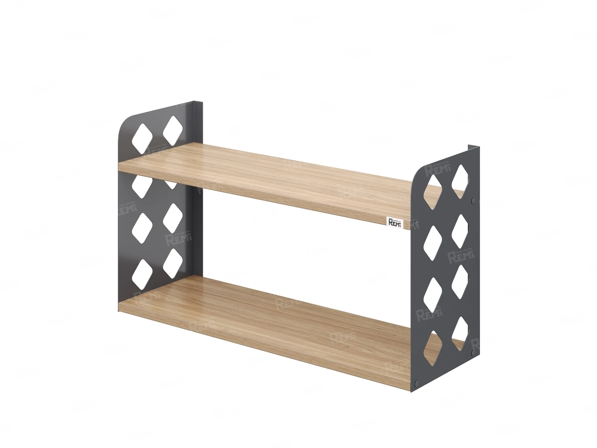 Полка настенная 900x300x500 RM192-90x30 Вяз Швейцарский светлый/Серый