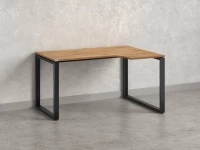 Стол угловой, О-опора, правый 1600x900/1200x750, RM054-16x9-12 Дуб Юстус/Черный