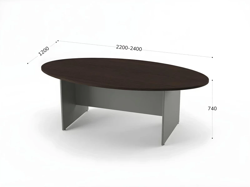 BRL RB007-240х120 Конференц-стол овальный 2400х1200х740 Венге/Серый вулкан-кий