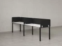 Бенч-система в 1 ряд, 2 рабочих места 5 тканевых экранов 2000x800x750 RM167-1-20x8 Белый/Черный