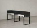 Бенч-система в 1 ряд, 2 рабочих места 5 тканевых экранов 2000x800x750 RM168-1-20x8 Белый/Черный