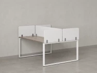 Бенч-система, 2 рабочих места, 5 тканевых экранов 1600x1600x750 RM169-3-16x16 Дуб Маувелла/Белый
