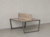 Бенч-система, 2 рабочих места, с одним экраном ЛДСП 1400x1200x750 RM172-2-14x12 Дуб Маувелла/Серый