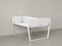 Бенч-система, 2 рабочих места, 5 тканевых экранов 1200x1600x750 RM172-3-12x16 Белый/Белый