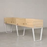 Бенч-система в 1 ряд, 2 рабочих места 5 ЛДСП экранов 2700x700x750 RM174-2-27x7 Вяз Швейцарский светлый/Белый
