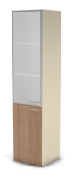 Шкаф комби RAC068 с замком, левый, стекло сатин 45,1x44,8x198,2см Акация Шеффилд/Кашемир, Серия Аккорд / Accord. Серия Аккорд / Accord. Серия Аккорд / Accord