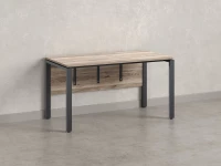 Стол прямой, П-опоры, экран ЛДСП,парящая стол-ца 1000x800x750 RM007-10x8 Дуб Маувелла/Серый