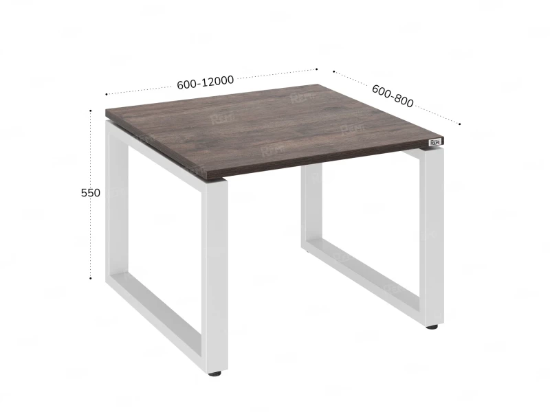 Журнальный стол с полкой 1200x600x550 RM182-12x6 Дуб Апрельский шоколад/Белый