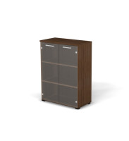 Шкаф RS061 с витриной стекло прозр. з/с лдсп 79x44x108 см Дуб Катания, Серия Смарт | Smart