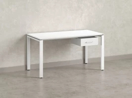 Стол прямой с подвесной тумбой, П-опора 2000x800x750 RM038-20x8 Белый/Белый