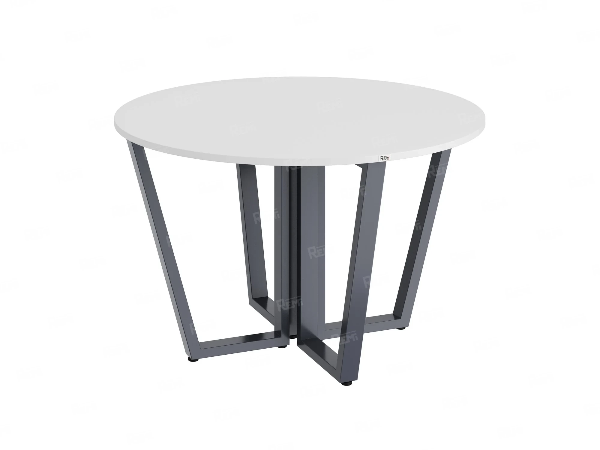 Круглый стол на U-образных опорах 1500x1500x750 RM188-15x15 Белый/Серый