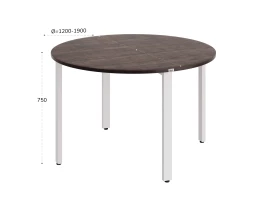 Круглый стол на П-образных опорах 1200x1200x750 RM186-12x12 Дуб Апрельский шоколад/Белый