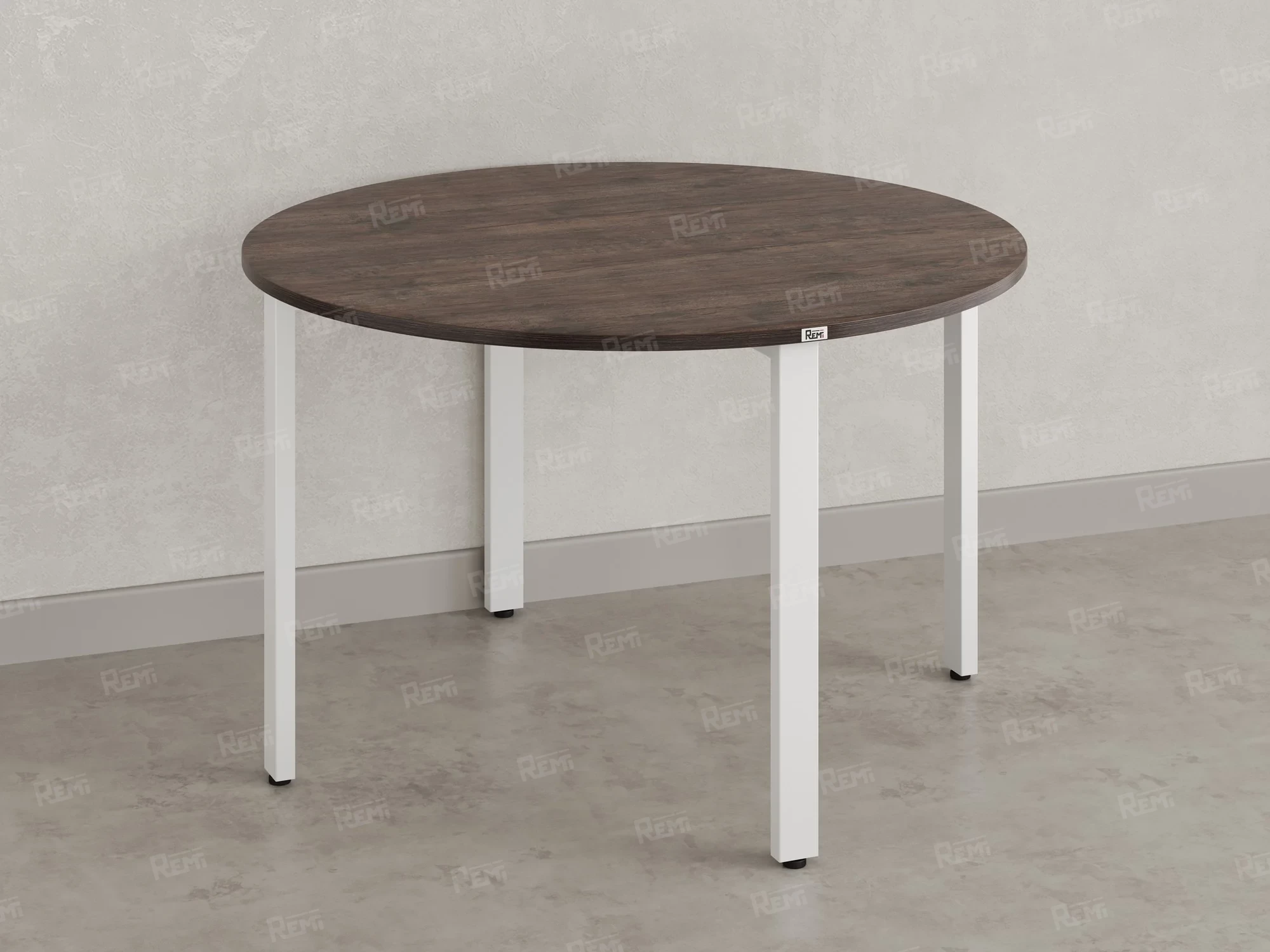 Круглый стол на П-образных опорах 1200x1200x750 RM186-12x12 Дуб Апрельский шоколад/Белый