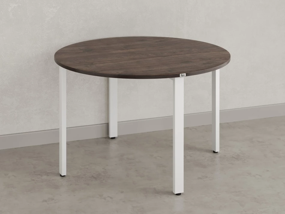 Круглый стол на П-образных опорах 1200x1200x750 RM186-12x12 Дуб Апрельский шоколад/Белый
