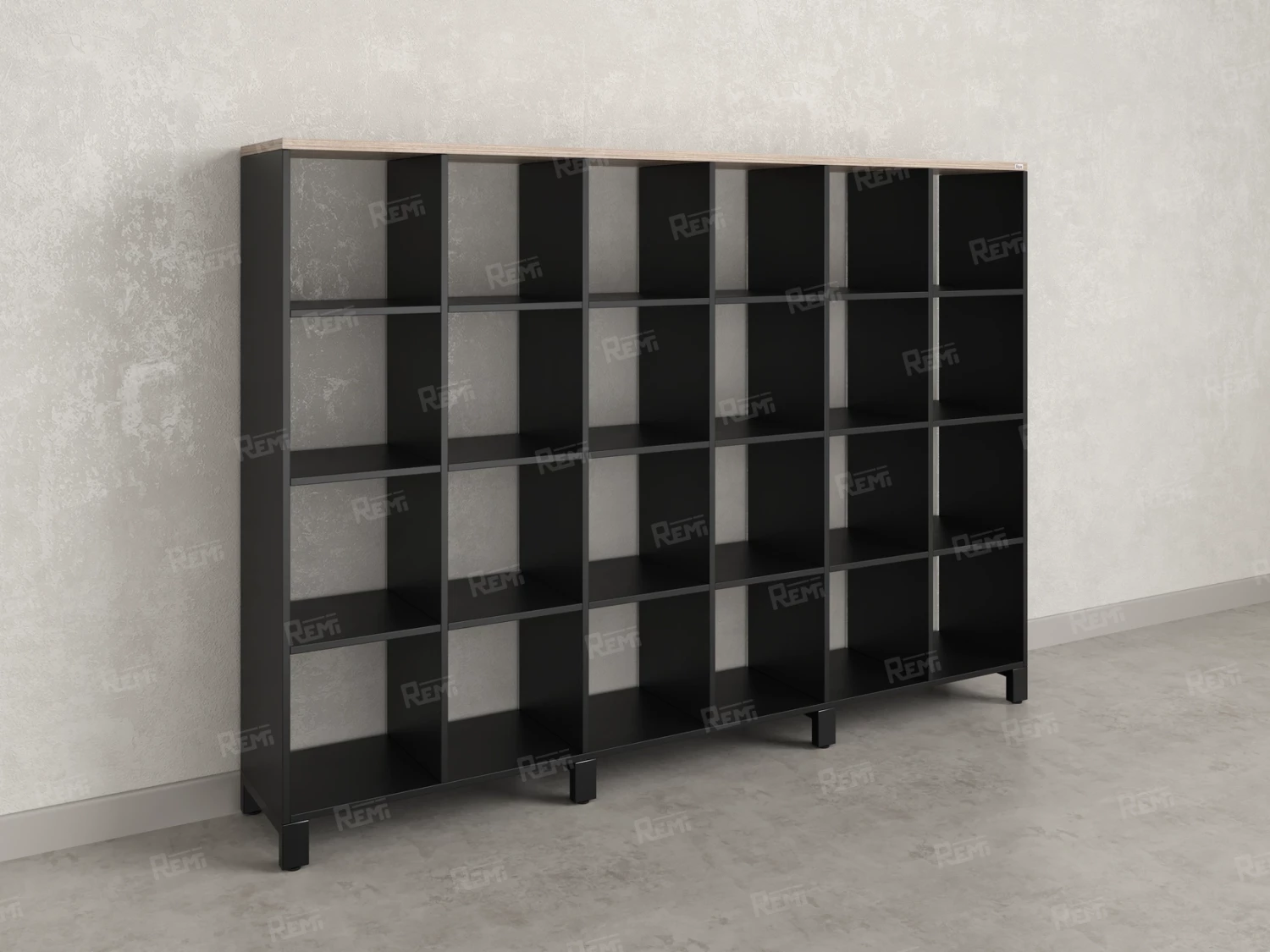 Стеллаж, 24 ячейки 2250х370х1620 RM141-225x37 Дуб Маувелла/Черный